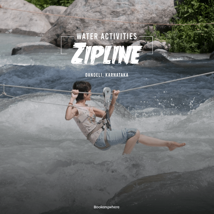zipline in the kali river of dandeli jungle resort packages